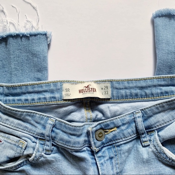 Hollister• midrise distressed straight leg raw hem - Picture 5 of 8